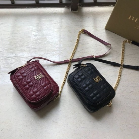 Replica Burberry Borsa per fotocamera trapuntata piccola nera