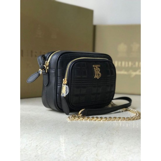Replica Burberry Borsa per fotocamera trapuntata piccola nera
