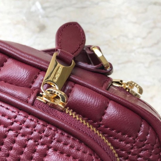 Replica Burberry Borsa per fotocamera trapuntata piccola Claret