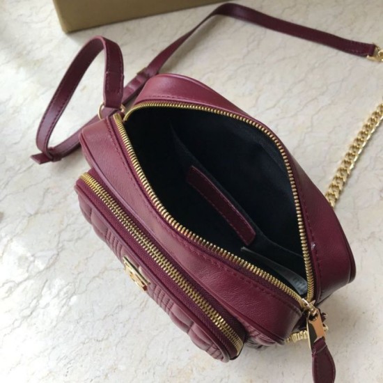 Replica Burberry Borsa per fotocamera trapuntata piccola Claret