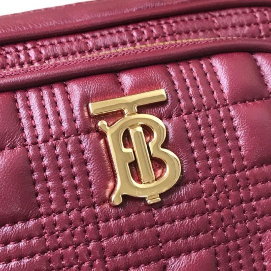 Replica Burberry Borsa per fotocamera trapuntata piccola Claret