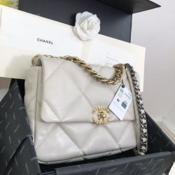 Replica Borsa Large 19 in lana tweed con patta AS1161 AS1160 Beige