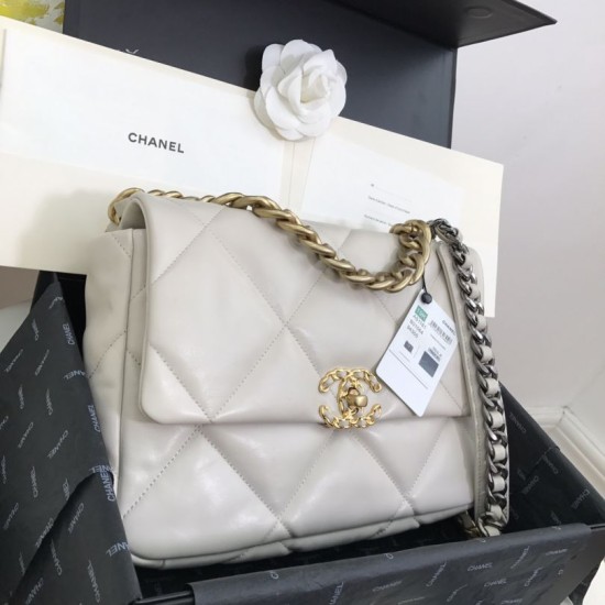 Replica Borsa Large 19 in lana tweed con patta AS1161 AS1160 Beige Replica Borsa Large 19 in lana tweed con patta AS1161 AS1160 Beige
