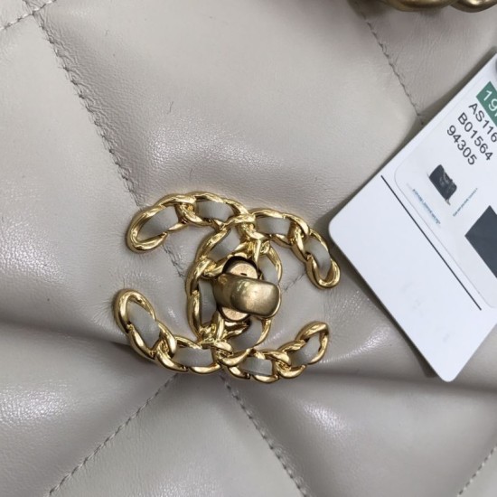 Replica Borsa Large 19 in lana tweed con patta AS1161 AS1160 Beige Replica Borsa Large 19 in lana tweed con patta AS1161 AS1160 Beige
