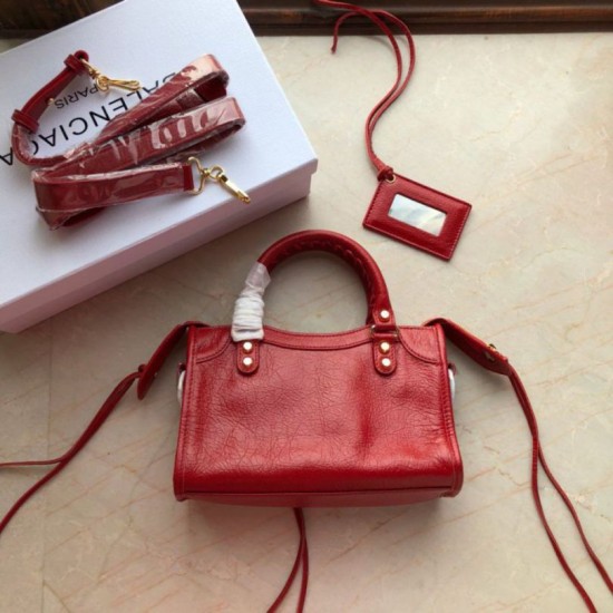 Replica Balenciaga 295S Classic Mini City Gold Red Replica Balenciaga 295S Classic Mini City Gold Red