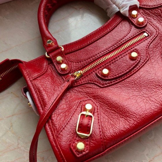 Replica Balenciaga 295S Classic Mini City Gold Red Replica Balenciaga 295S Classic Mini City Gold Red
