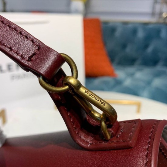 Replica Borsa a tracolla Satchel Sharp XS Balenciaga Bordeaux