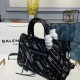 Replica Borsa logo Balenciaga Manico Allover chiaretto