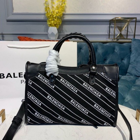 Replica Borsa logo Balenciaga Manico Allover chiaretto