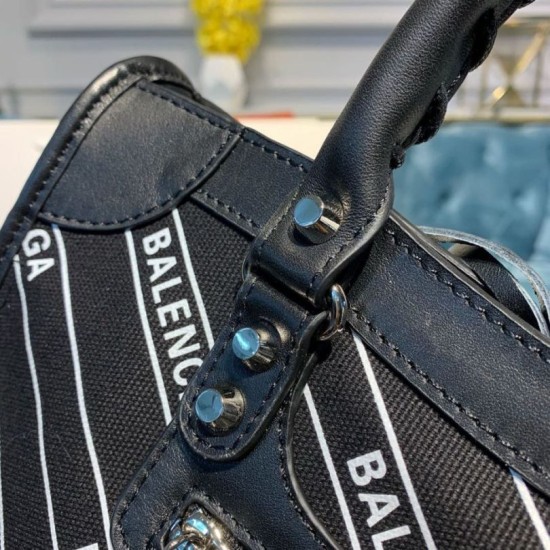Replica Borsa logo Balenciaga Manico Allover chiaretto