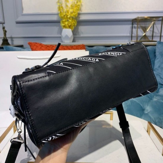 Replica Borsa logo Balenciaga Manico Allover chiaretto