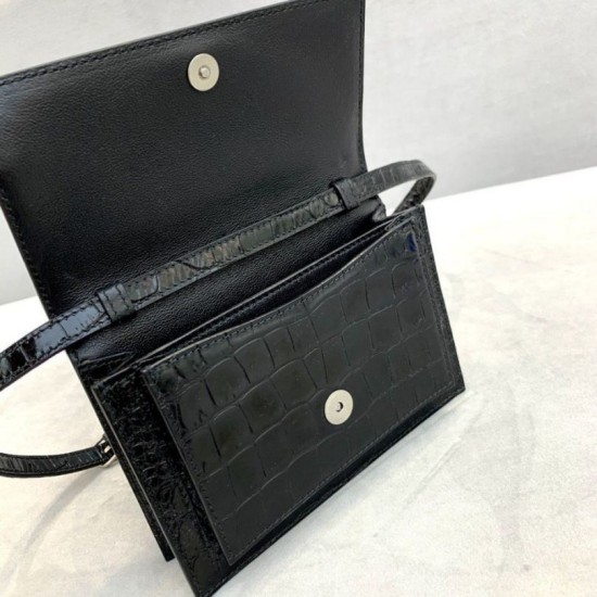 Replica Balenciaga Sharp XS Marsupio vitello lucida goffrata coccodrillo