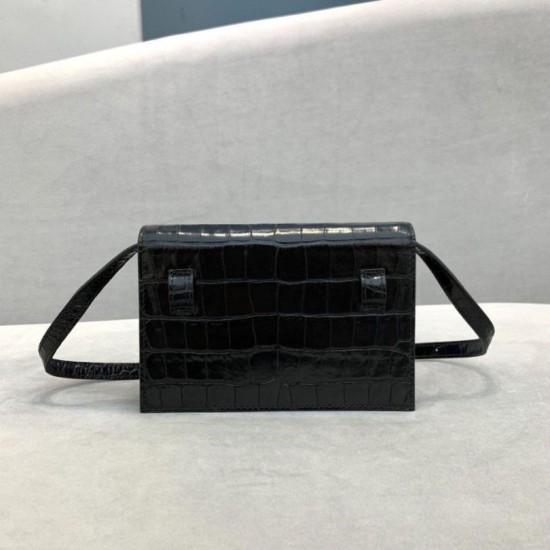 Replica Balenciaga Sharp XS Marsupio vitello lucida goffrata coccodrillo