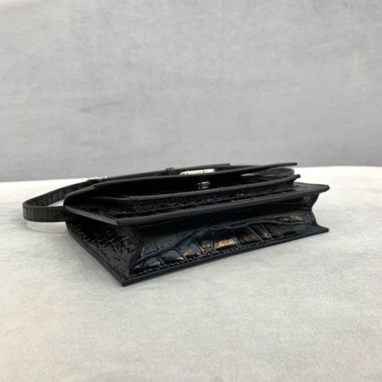 Replica Balenciaga Sharp XS Marsupio vitello lucida goffrata coccodrillo