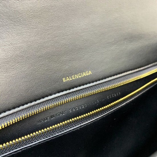 Replica Borsa a tracolla media Clessidra Balenciaga nera