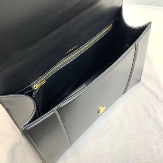 Replica Borsa a tracolla media Clessidra Balenciaga nera