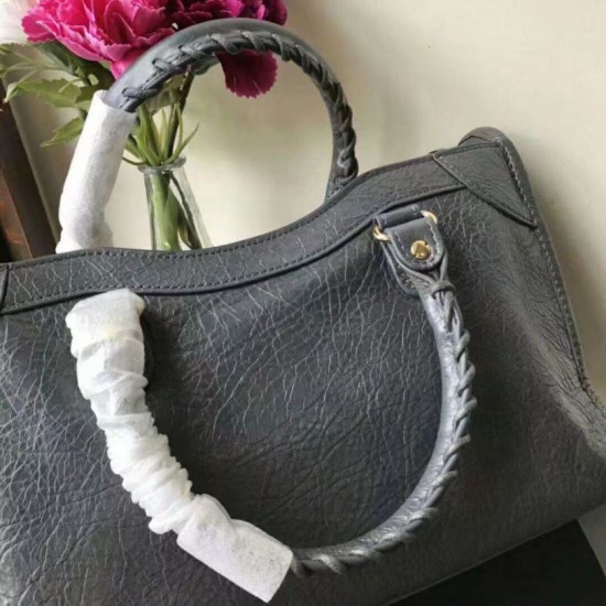 Replica Borsa a cremagliera Balenciaga Classic Metallic Edge City agnello