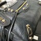 Replica Borsa a cremagliera Balenciaga Classic Metallic Edge City agnello