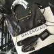 Replica Balenciaga Classic Metallic Edge City Borsa agnello con fessure nere