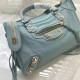 Replica Borsa Balenciaga Classic Metallic Edge City agnello azzurra
