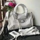 Replica Borsa Balenciaga Classic Metallic Edge City agnello bianca