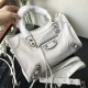Replica Borsa Balenciaga Classic Metallic Edge City agnello bianca