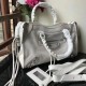 Replica Borsa Balenciaga Classic Metallic Edge City agnello bianca