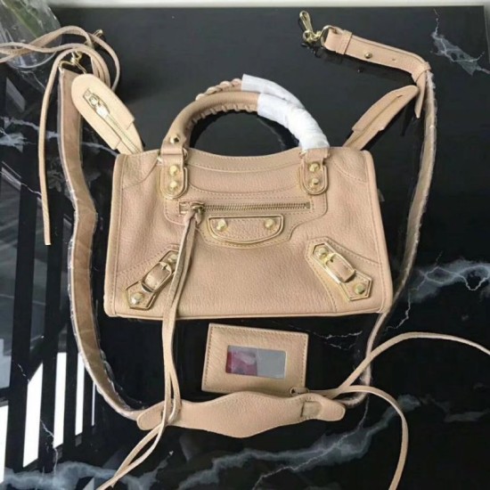 Replica Borsa Balenciaga Classic Metallic Edge City agnello Albicocca