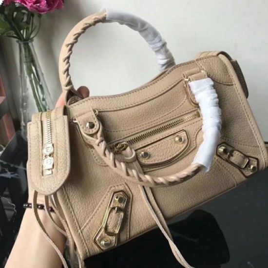 Replica Borsa Balenciaga Classic Metallic Edge City agnello Albicocca