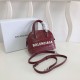 Replica Borsa a tracolla Balenciaga Ville XXS con manico in pelle stampa coccodrillo Claret