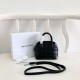 Replica Borsa a tracolla Balenciaga Ville XXS in pelle stampata coccodrillo nera