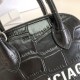Replica Borsa a tracolla Balenciaga Ville XXS in pelle stampata coccodrillo nera