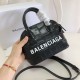 Replica Borsa a tracolla Balenciaga Ville XXS in pelle stampata coccodrillo nera