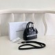 Replica Borsa a tracolla Balenciaga Ville XXS in pelle stampata coccodrillo nera