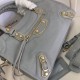 Replica Borsa da città Balenciaga Classic con bordo metallizzato azzurro
