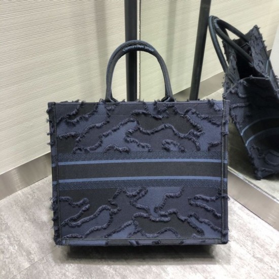 Replica Christian Dior Oversize Book Shopping Borse Blu scuro