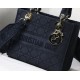 Replica Borsa Cannage ricamata Christian Dior Medium Lady D-Lite nera