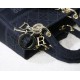 Replica Borsa Cannage ricamata Christian Dior Medium Lady D-Lite nera