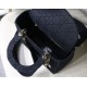 Replica Borsa Cannage ricamata Christian Dior Medium Lady D-Lite nera