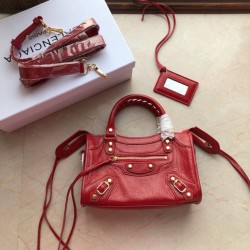 Replica Balenciaga 295S Classic Mini City Gold Red