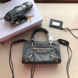 Replica Balenciaga 295S Classic Mini City Gold Verde scuro