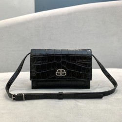 Replica Balenciaga Sharp XS Marsupio vitello lucida goffrata coccodrillo