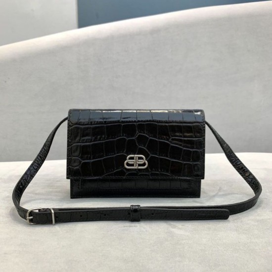 Replica Balenciaga Sharp XS Marsupio vitello lucida goffrata coccodrillo