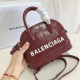 Replica Borsa a tracolla Balenciaga Ville XXS con manico in pelle stampa coccodrillo Claret