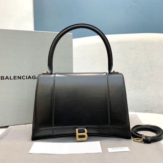 Replica Borsa a tracolla media Clessidra Balenciaga nera