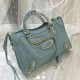 Replica Borsa Balenciaga Classic Metallic Edge City agnello azzurra