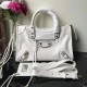 Replica Borsa Balenciaga Classic Metallic Edge City agnello bianca