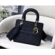 Replica Borsa Cannage ricamata Christian Dior Medium Lady D-Lite nera