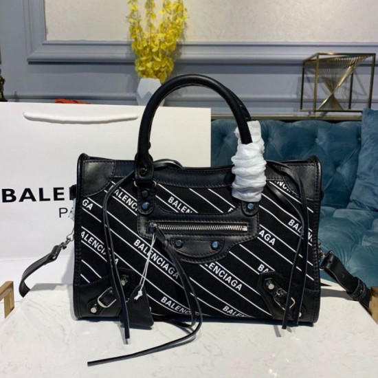 Replica Borsa logo Balenciaga Manico Allover chiaretto