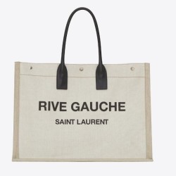 Replica Borsa tote YSL Saint Laurent Rive Gauche Beige